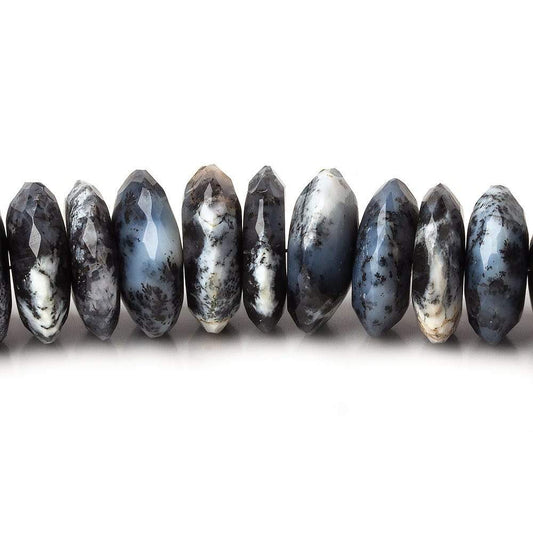 8-13mm Dendritic Opal German Faceted Rondelles 16 inch 92 beads