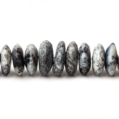 8-13mm Dendritic Opal German Faceted Rondelles 16 inch 95 beads