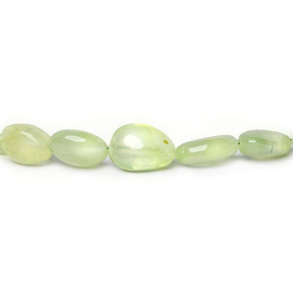 8-13mm Prehnite Beads Straight Drill Plain Nuggets 14.5 inch 39 pcs