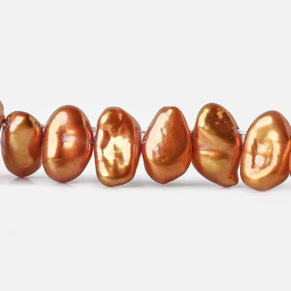 8-13mm Pumpkin Orange Keshi Top Drilled Freshwater Pearls 15.5 inch 75 Beads