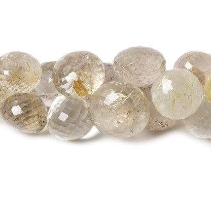 8-13mm Rutilated Quartz Beads Candy Kiss Briolette 7 inch 36 pieces