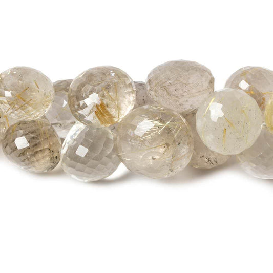 8-13mm Rutilated Quartz Beads Candy Kiss Briolette 7 inch 36 pieces