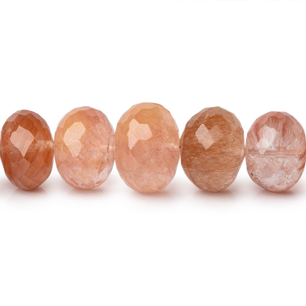 8-13mm Rutilated Quartz Faceted Rondelle Beads 16 inch 55 pieces
