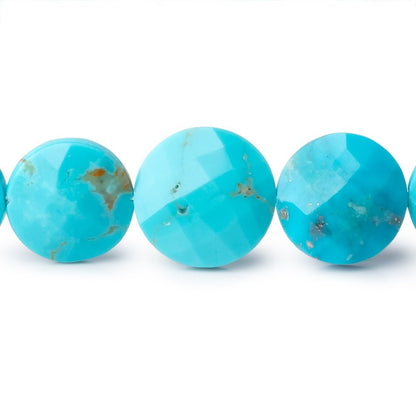 8-13mm Sleeping Beauty Turquoise Faceted Coin 17 inch 41 Beads AA