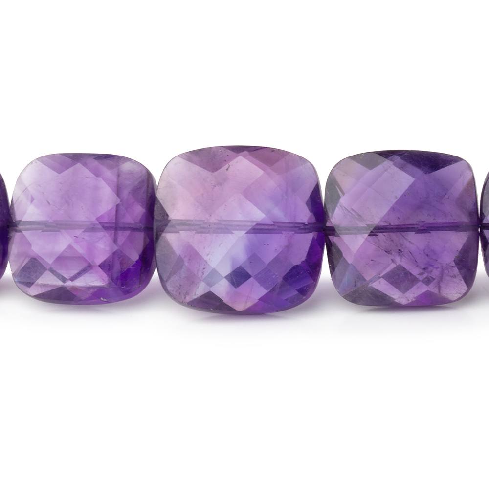8-14mm Amethyst Faceted Cushion Beads 16 inch 35 pieces