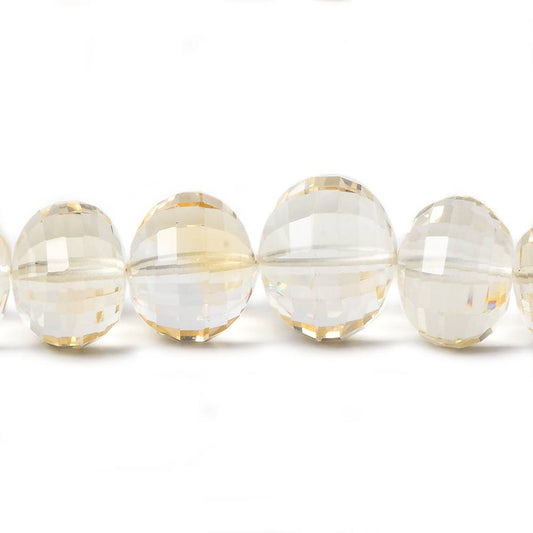 7-11mm Citrine Checkerboard Faceted Rondelle Beads 16 inch 50 pieces A grade