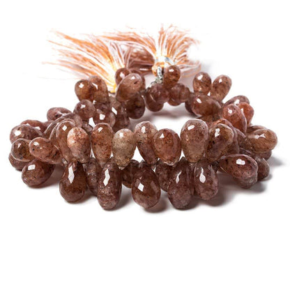 8-14mm Ferrous Quartz Faceted Tear Drop Beads 7.75 inch 72 pieces