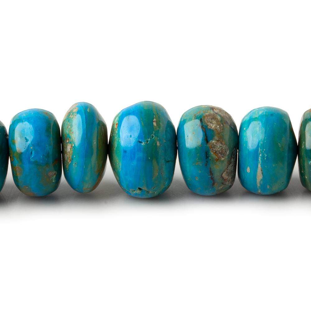 8-14mm Peruvian Blue Opal plain rondelle beads 20 inch 70 pieces A