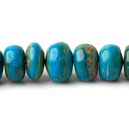 8-14mm Peruvian Blue Opal plain rondelle beads 20 inch 70 pieces A