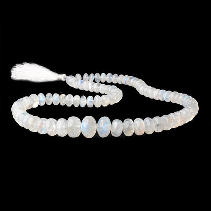 8-15mm Rainbow Moonstone plain rondelles 18 inch 82 beads AAA grade