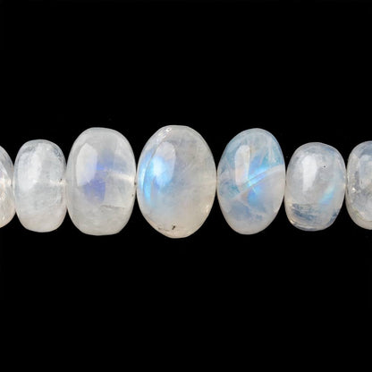 8-15mm Rainbow Moonstone plain rondelles 18 inch 82 beads AAA grade