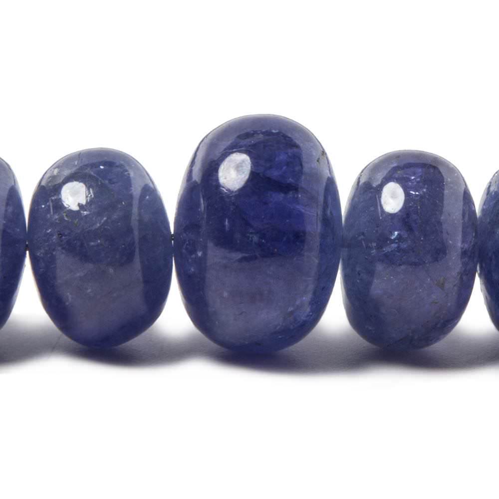8-15mm Tanzanite Beads Plain Rondelle, AA Grade 15.25 inch 55 pieces