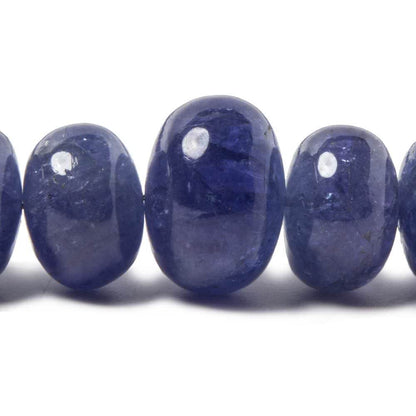 8-15mm Tanzanite Beads Plain Rondelle, AA Grade 15.25 inch 55 pieces