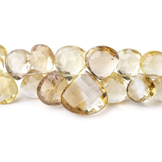 8-16mm Citrine Faceted Heart Beads 6.5 inch 40 pieces