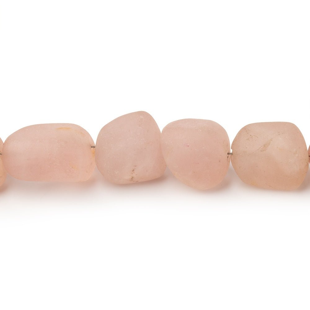8-16mm Matte Morganite Plain Nugget Beads 16 inch 36 pieces
