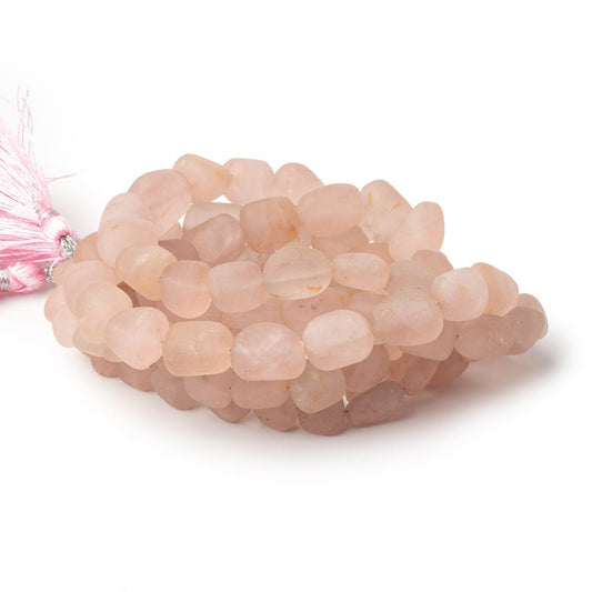 8-16mm Matte Morganite Plain Nugget Beads 16 inch 36 pieces