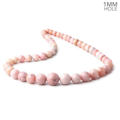 8-16mm Pink Peruvian Opal Plain Round Beads 20 inch 43 pieces AA 1mm Hole