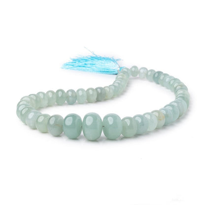 8-17.5mm Aquamarine Plain Rondelle Beads 14 inch 48 pieces
