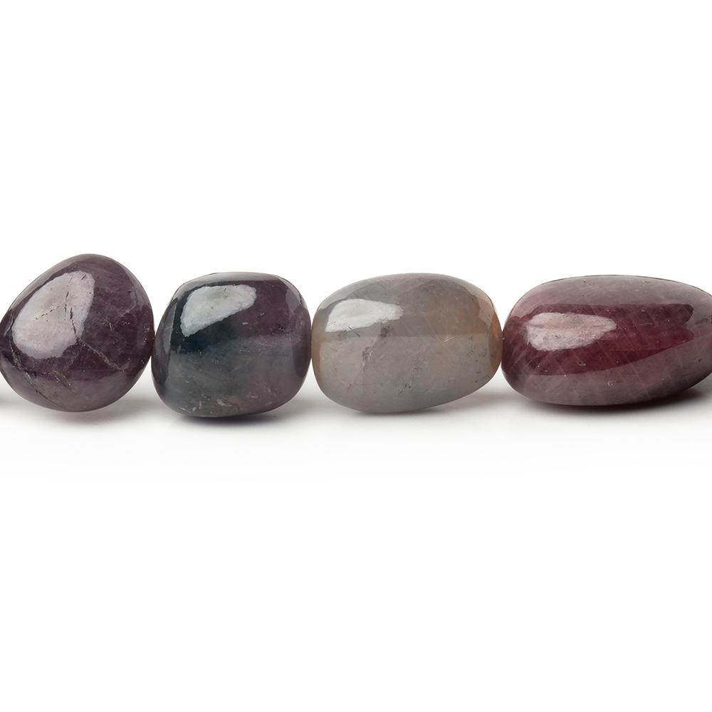 8-17mm Sapphire & Ruby Plain Nugget Beads 18 inch 41 pieces