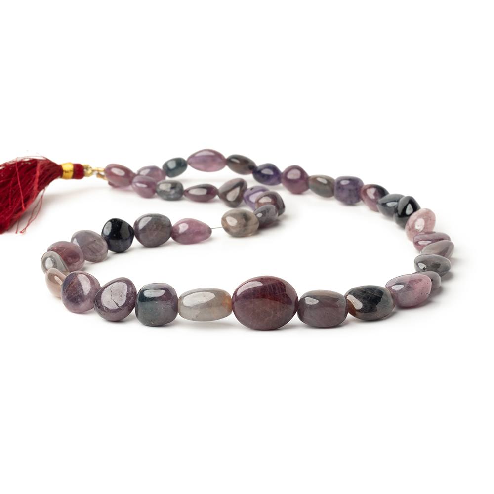 8-17mm Sapphire & Ruby Plain Nugget Beads 18 inch 41 pieces