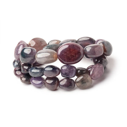 8-17mm Sapphire & Ruby Plain Nugget Beads 18 inch 41 pieces