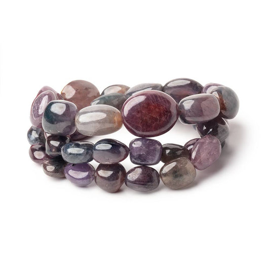8-17mm Sapphire & Ruby Plain Nugget Beads 18 inch 41 pieces