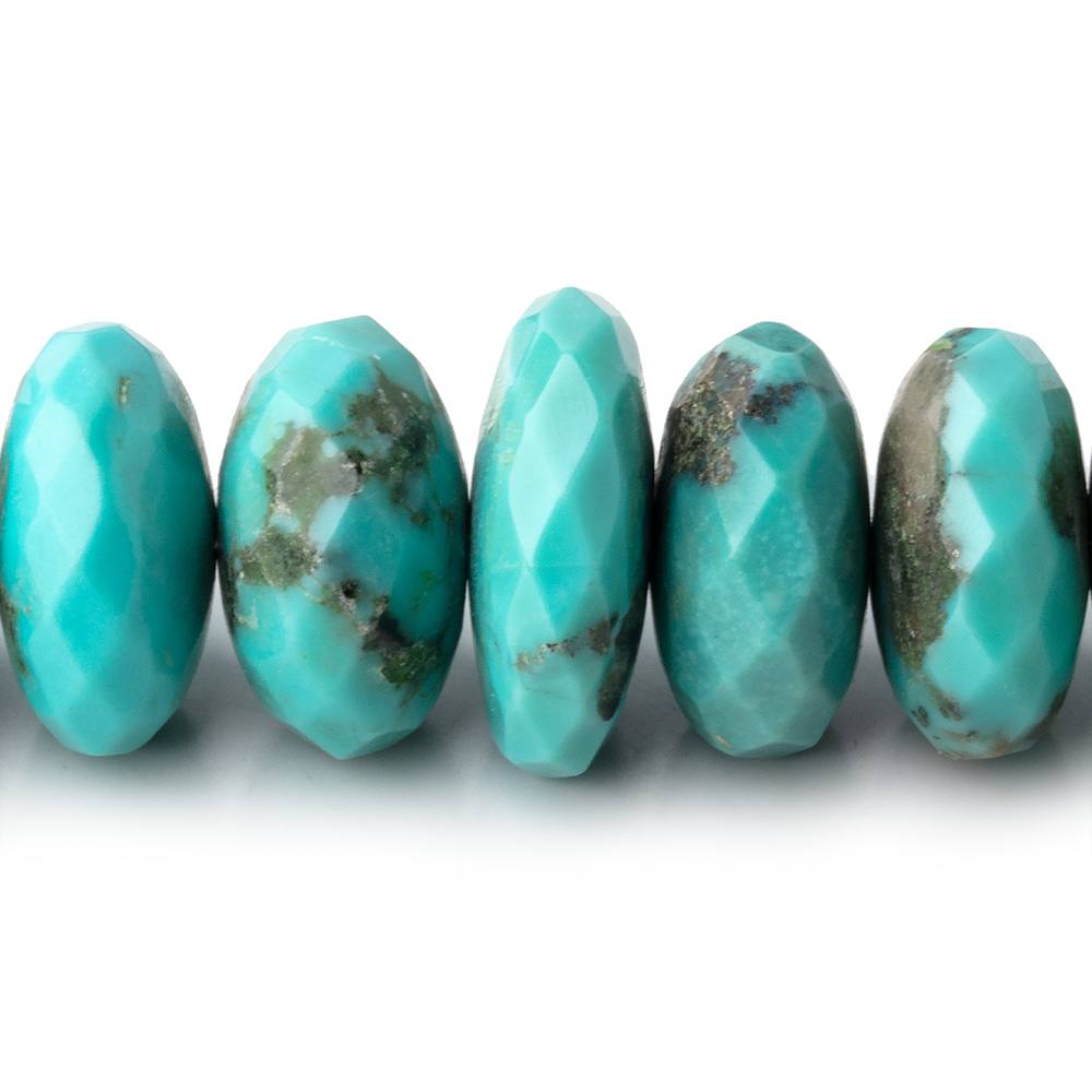 8-17mm Sleeping Beauty Turquoise Faceted Rondelle Beads 18 inch 70 pieces AAA