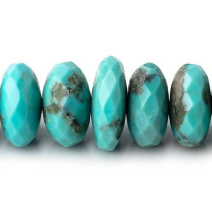 8-17mm Sleeping Beauty Turquoise Faceted Rondelle Beads 18 inch 70 pieces AAA