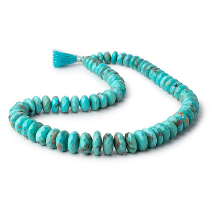 8-17mm Sleeping Beauty Turquoise Faceted Rondelle Beads 18 inch 70 pieces AAA