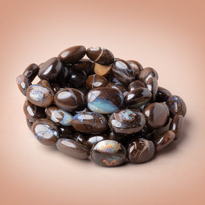 8-18mm Australian Boulder Opal Plain Oval 18 inch 33 Beads AA