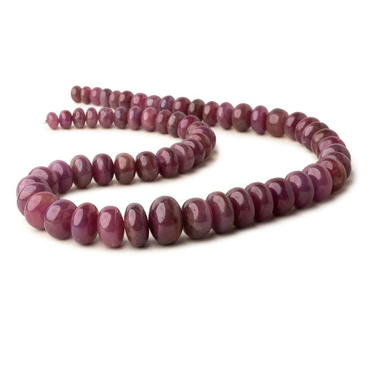 8-18mm Ruby Plain Rondelle Beads 20 inch 62 pieces AA