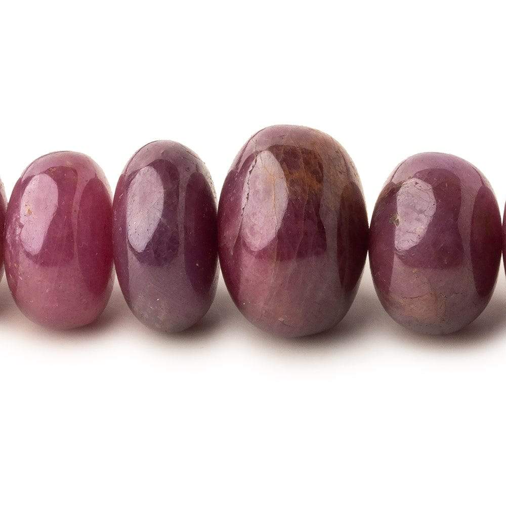 8-18mm Ruby Plain Rondelle Beads 20 inch 62 pieces AA