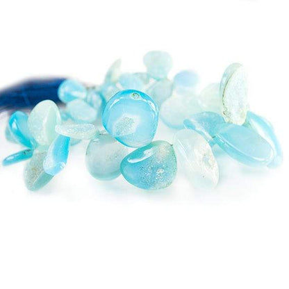 8 - 19mm Caribbean Blue Agate Petite Drusy Free Form Beads 35 pieces
