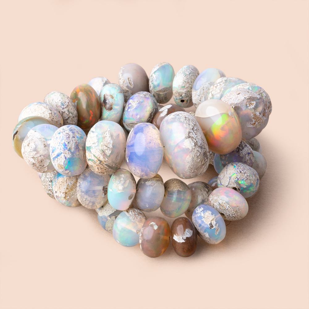 8-20mm Ethiopian Opal with Matrix Plain Rondelle Beads 20 inch 60 pieces AAA