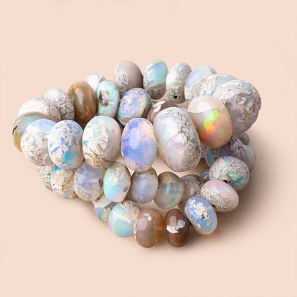 8-20mm Ethiopian Opal with Matrix Plain Rondelle Beads 20 inch 60 pieces AAA