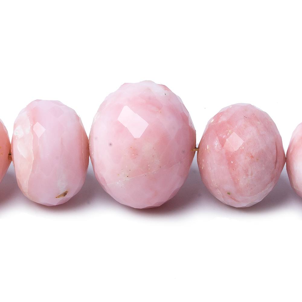 8-21mm Pink Peruvian Opal faceted rondelle beads 17 inch 51 pieces