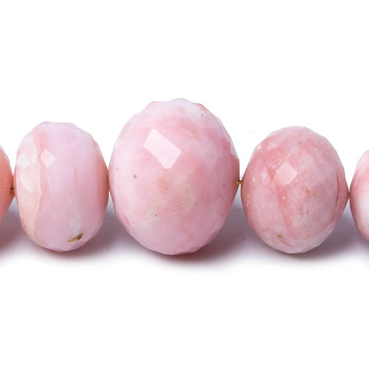 8-21mm Pink Peruvian Opal faceted rondelle beads 17 inch 51 pieces