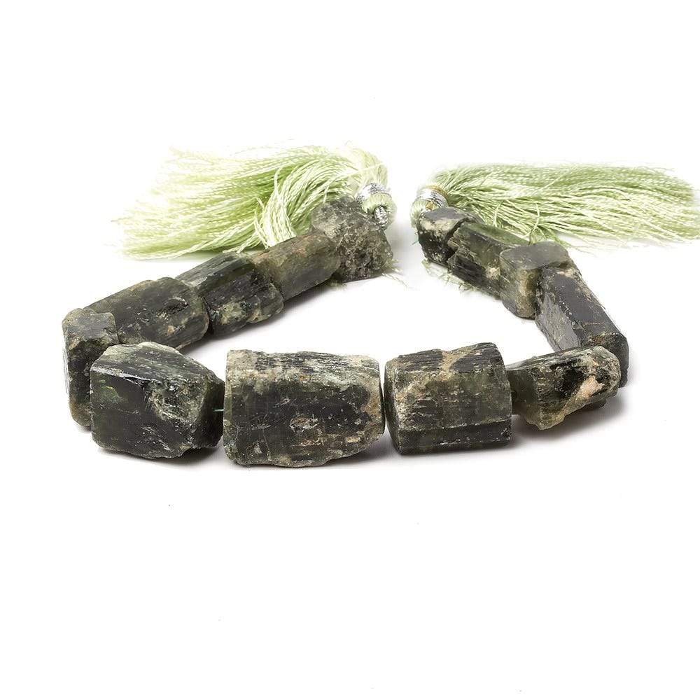 8-23mm Chrome Diopside Beads Unpolished Natural Crystal 8 inch 13 pieces
