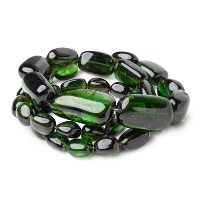 8-27mm Chrome Green Tourmaline Plain Nugget Beads 19 inch 35 pieces AAA