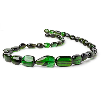 8-27mm Chrome Green Tourmaline Plain Nugget Beads 19 inch 35 pieces AAA