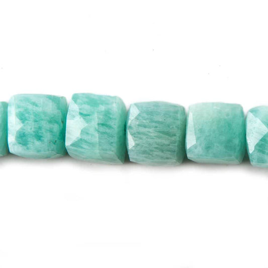8-8.5mm Amazonite Faceted Cubes 8 inch 25 Beads