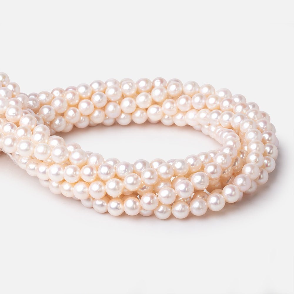 8-8.5mm Cream Off Round Freshwater Pearls 15.5 inch 50 Beads
