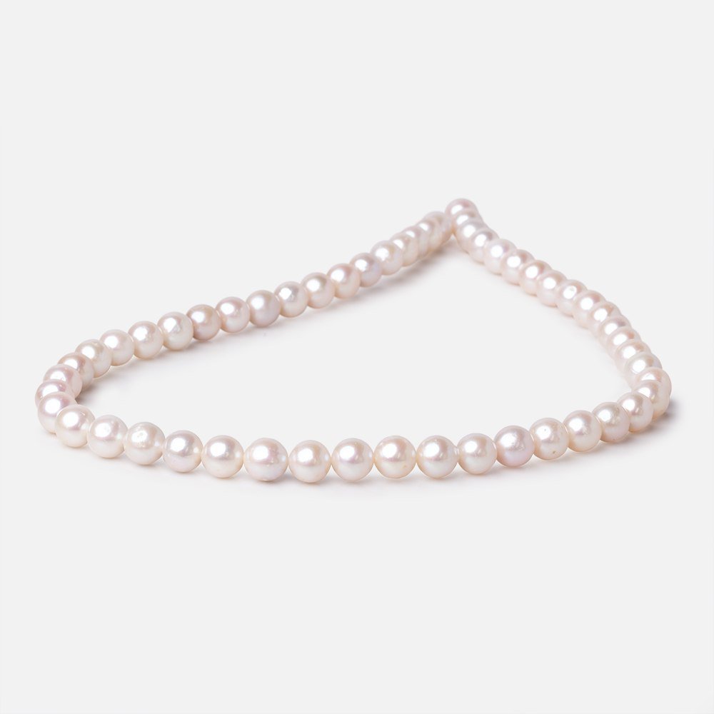 8-8.5mm Cream Off Round Freshwater Pearls 15.5 inch 50 Beads