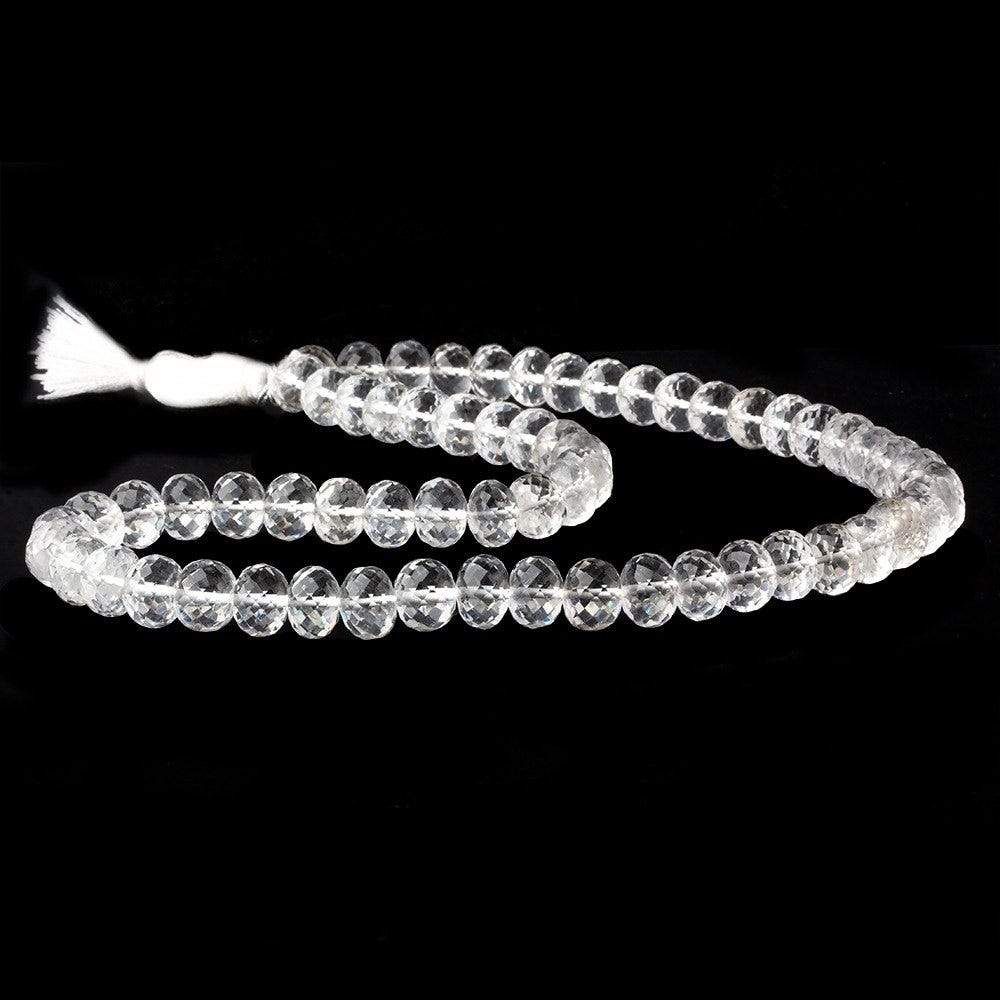 8-8.5mm Crystal Quartz Faceted Rondelle Beads 16 inch 65 pieces