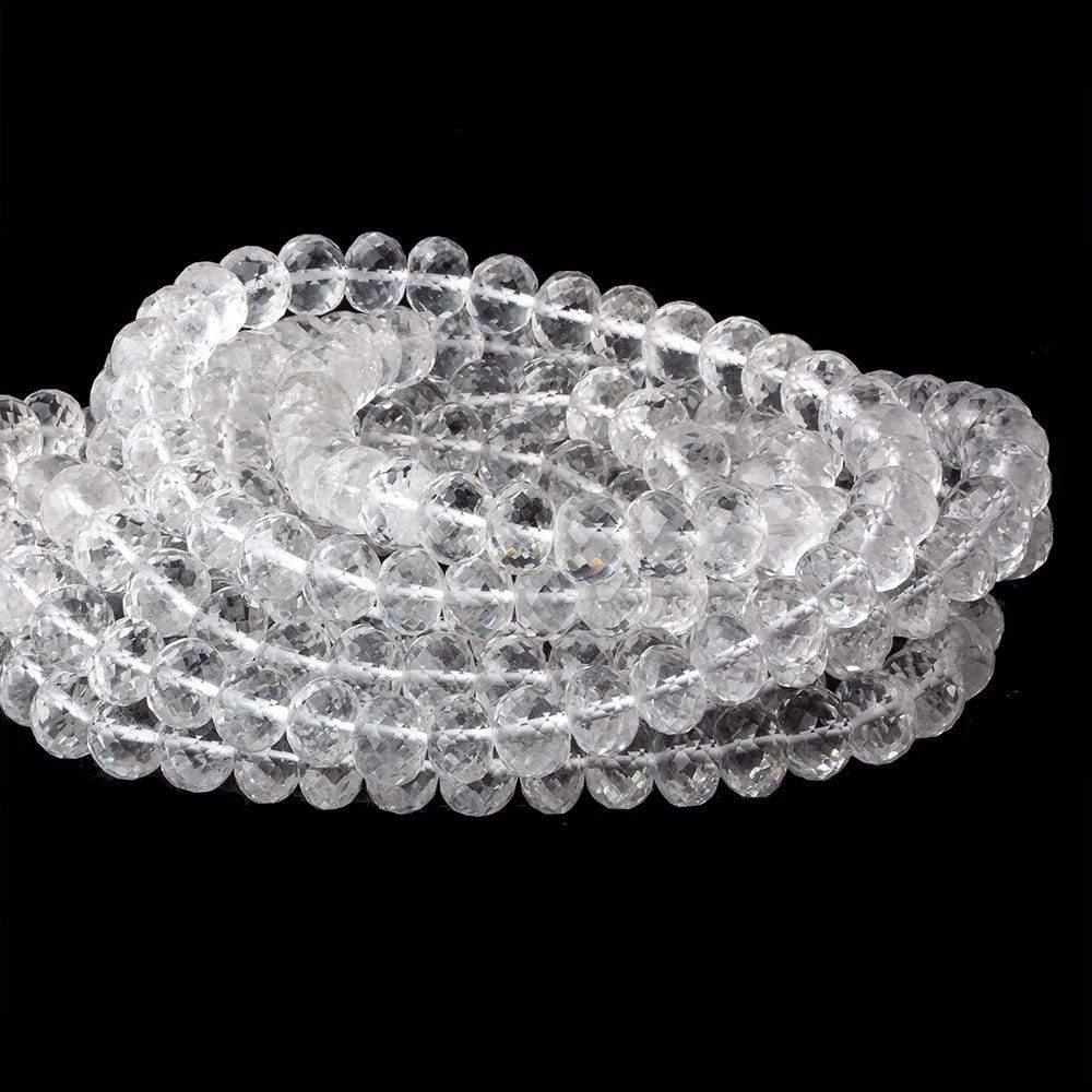 8-8.5mm Crystal Quartz Faceted Rondelle Beads 16 inch 65 pieces