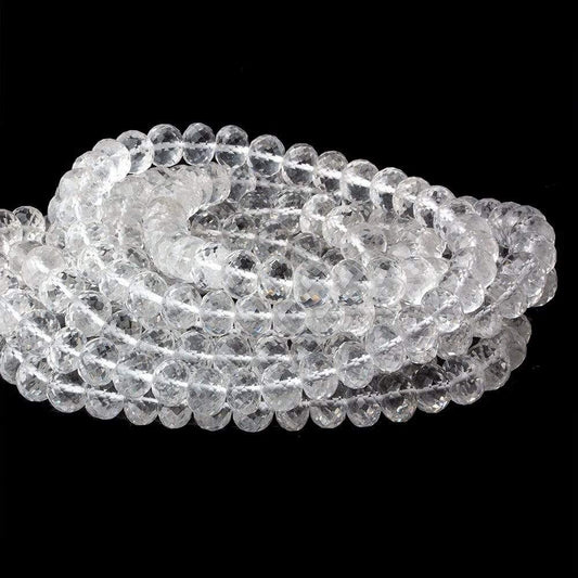 8-8.5mm Crystal Quartz Faceted Rondelle Beads 16 inch 65 pieces