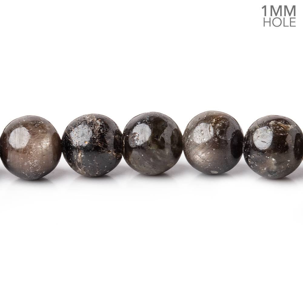 8-8.5mm Golden Sheen Chocolate Sapphire Plain Rounds 16 inch 51 beads 1mm ID