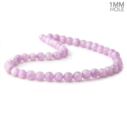 8-8.5mm Kunzite Plain Round Beads 16 inch 48 pieces 1mm hole AA