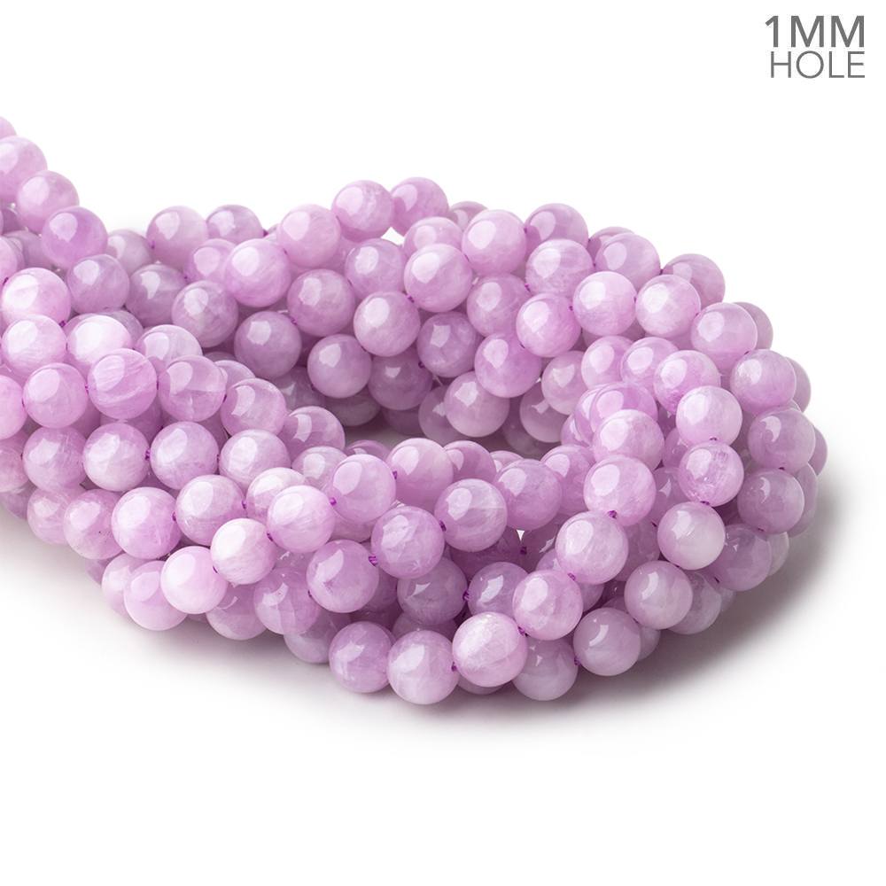 8-8.5mm Kunzite Plain Round Beads 16 inch 48 pieces 1mm hole AA