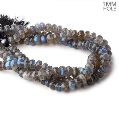 8-8.5mm Labradorite faceted rondelle beads 9 inch 43 pieces AAA 1mm Hole